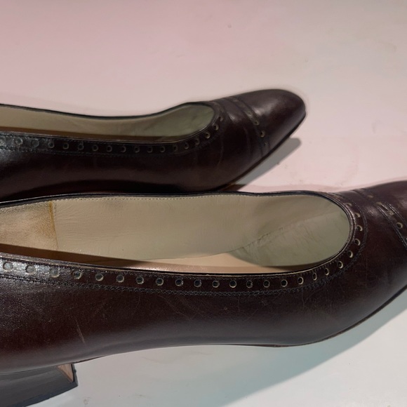 Salvatore Ferragamo Brown Oxford Block Heels size 9.5 AAAA - Picture 8 of 8